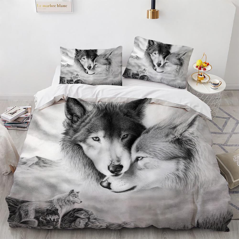 3D Print Wolf Bed Cover Set Adults Winter Duvet Cover Sets Kids,twin Full Queen King Bedroom Set Home Textile Housse De Couette