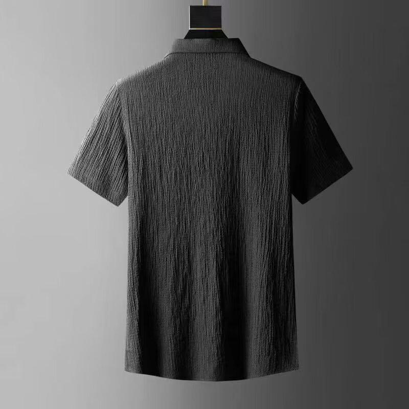 2024 Men's Fashion Summer Casual Suit: Thin, Light Luxury Sports Suit with Short-Sleeved Top and Trendy Trousers