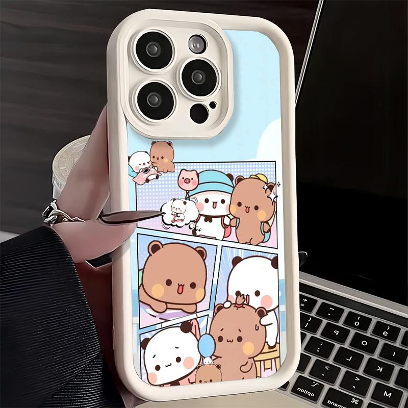 Phone Case for iPhone 17 Air 16E 15 16 Pro Max Bubu Dudu Cartoon Cute Cover 14 Plus 13 12 Mini Soft Shell Silicone Fundas