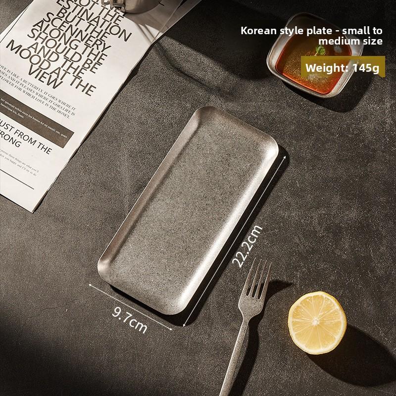 Ins Korean Plateins, Stainless Steel Rectangular Plate Cafe Cake Dessert Plate Storage Trays,Home Kitchen Storage Table Dish