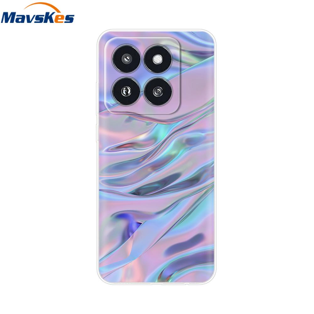 Phone Case For Xiaomi 14 Pro Case Soft Clear Painted Silicone Bumper Capa For Xiaomi 14 13T Mi 13T Pro Protect Transparent Cover