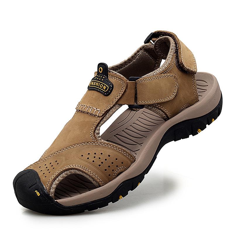 Korean Style Men's Breathable Outdoor Sports Sandals - Trendy Summer Closed-Toe Beach Shoes for Teenagers