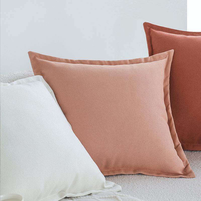 Summer Solid Color Sofa Pillow Case, Bedside Cushion, Living Room Pillow, Chair Back Cushion, Car Waist Pillow