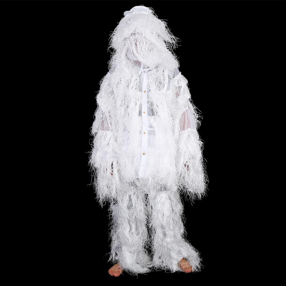Combinaison Ghillie Camouflage Neige Blanche Tactique - Taille Unique Pour Hommes Et Femmes - Neuf Avec Sac