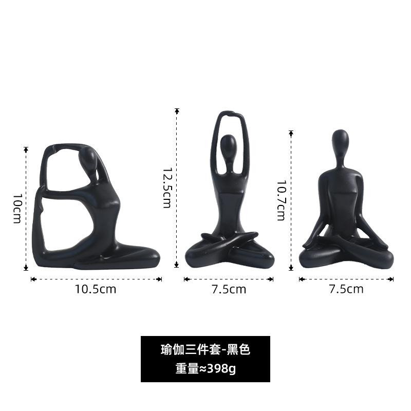 3Pcs Yoga Women Statue Yoga Figures Abstract YogaGirl Figurine Resin Yoga Pose Figurine Statue Decorative  Figurine Sculpture