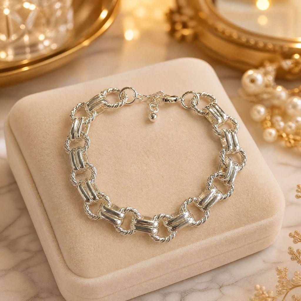 Gold And Silver Metal Chain Bracelet For Men And Women Fashion Accessories