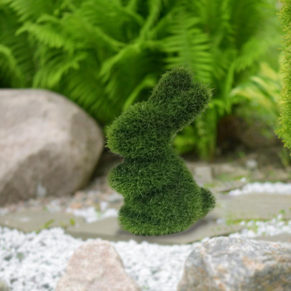 Easter Moss Rabbit Figurine Easter Bunny Decor Festive Decoration Artificial Moss Rabbit Easter Figurine for 2025 Spring Easter