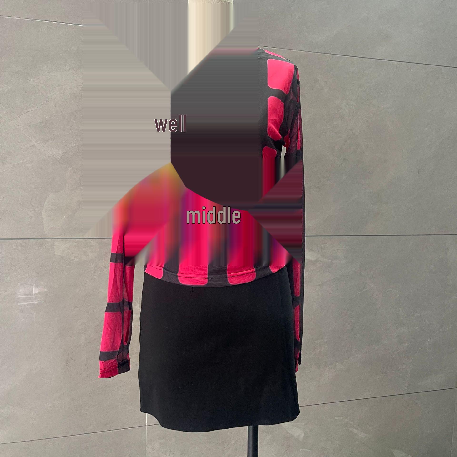 

Женский облегающий топ с длинным рукавом из сетки тай-дай для защиты от солнца XXL (135 lbs recommended)