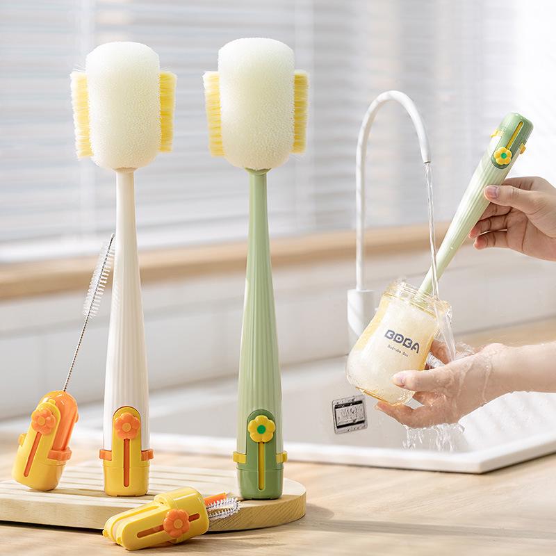 Multi-functional Long Handle Cup & Bottle Cleaning Brush with Soft Bristles