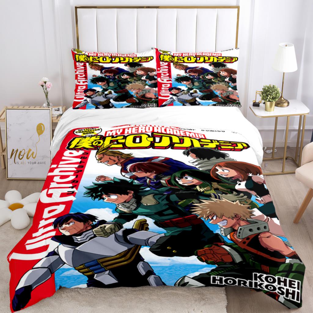 Fashion My Hero 3D Anime Print Three Piece Bedding Set Fashion Boys Or Adults For Beds Quilt Covers Pillowcases Bedding Set Gift
