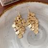 European and American irregular leaves hollow fringed ear hooks temperament high-end earrings niche simple earrings