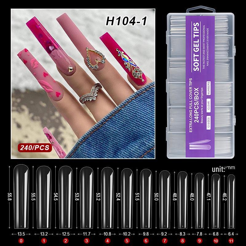 XXXL Denim Water Pipe Nail Art Set - 240 Transparent Ballet Nail Stickers