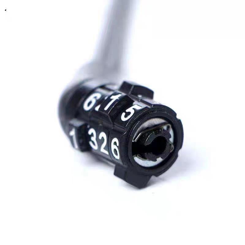 Bicycle & Motorcycle Waterproof 4-Digit Combo Lock Anti-Theft Chain Steel Cable
