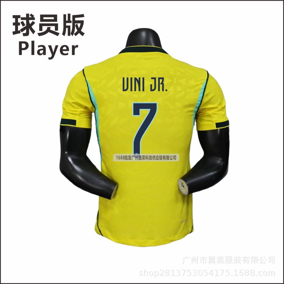 Correct Version 2026 US, Canada and Mexico World Cup Brazil Home and Away Players' Version Jersey 10 Vinicius Single Top