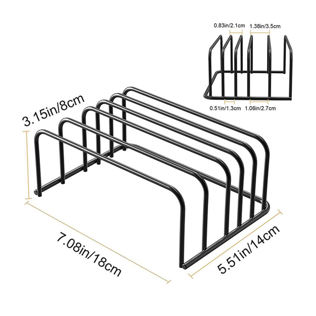 Kitchen Chopping Board Holder Countertop Storage Rack for Cutting Boards Trays Pans with Non Slip Base Space Saving Organizer