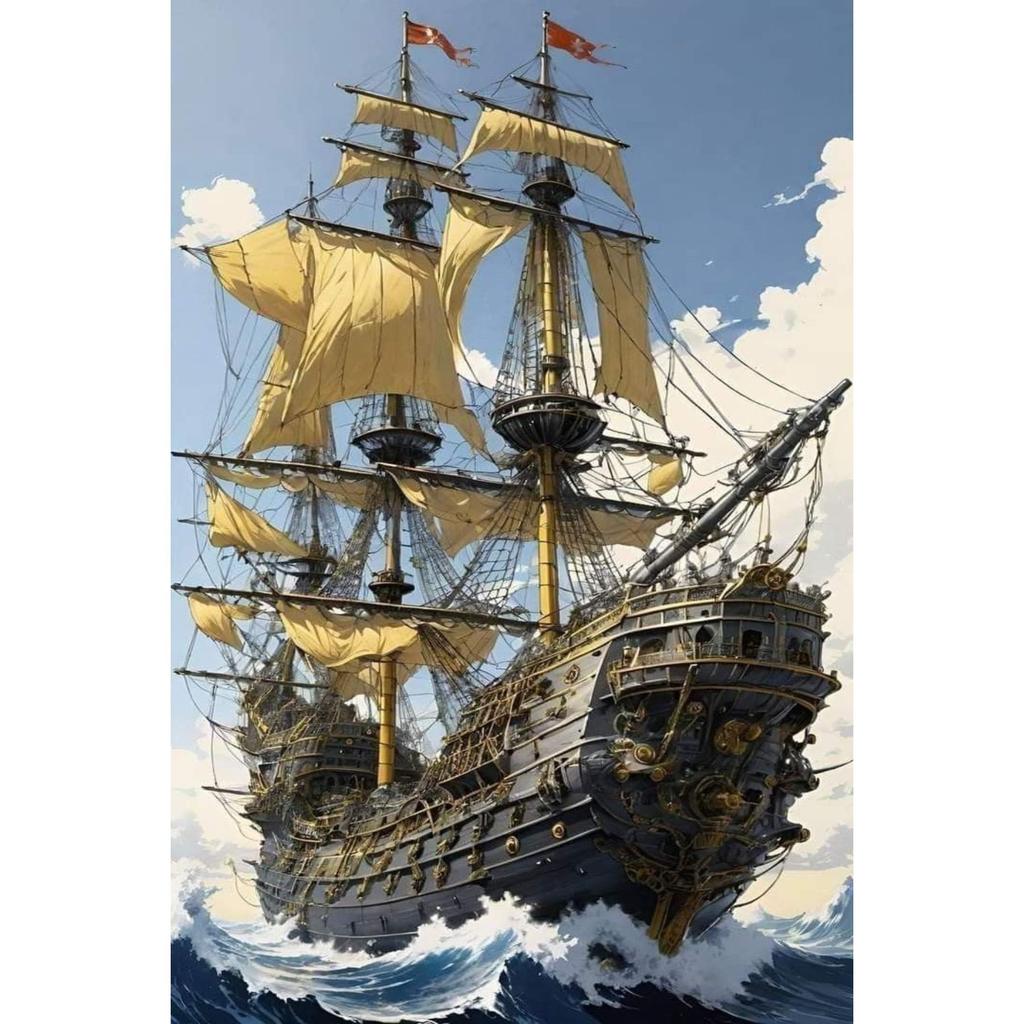 Vintage Nautical Metal Wall Art, Old Sailing Ship Pirate Decor, Home Wall Decor
