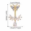 Anneau de nombril design papillon zirconium Anneau de nombril scintillant Piercing de nombril ailes mode Femmes