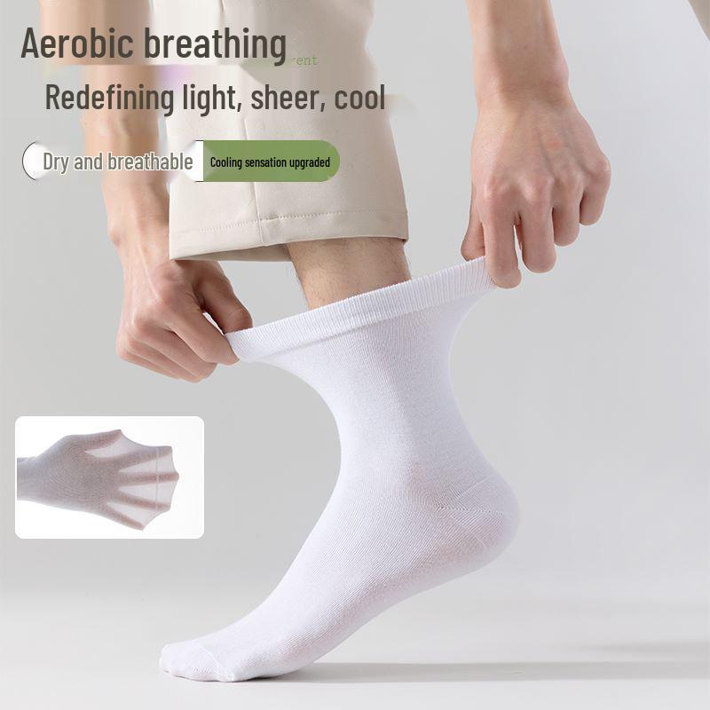 50 Pairs Unisex Disposable Mid-Calf Socks - Odor-Proof, Wash-Free for Travel, Business, Students