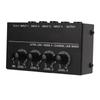 4 Channel Line Mixer Ultra Low Noise Mono Analog Audio Mixers 1 4in TS