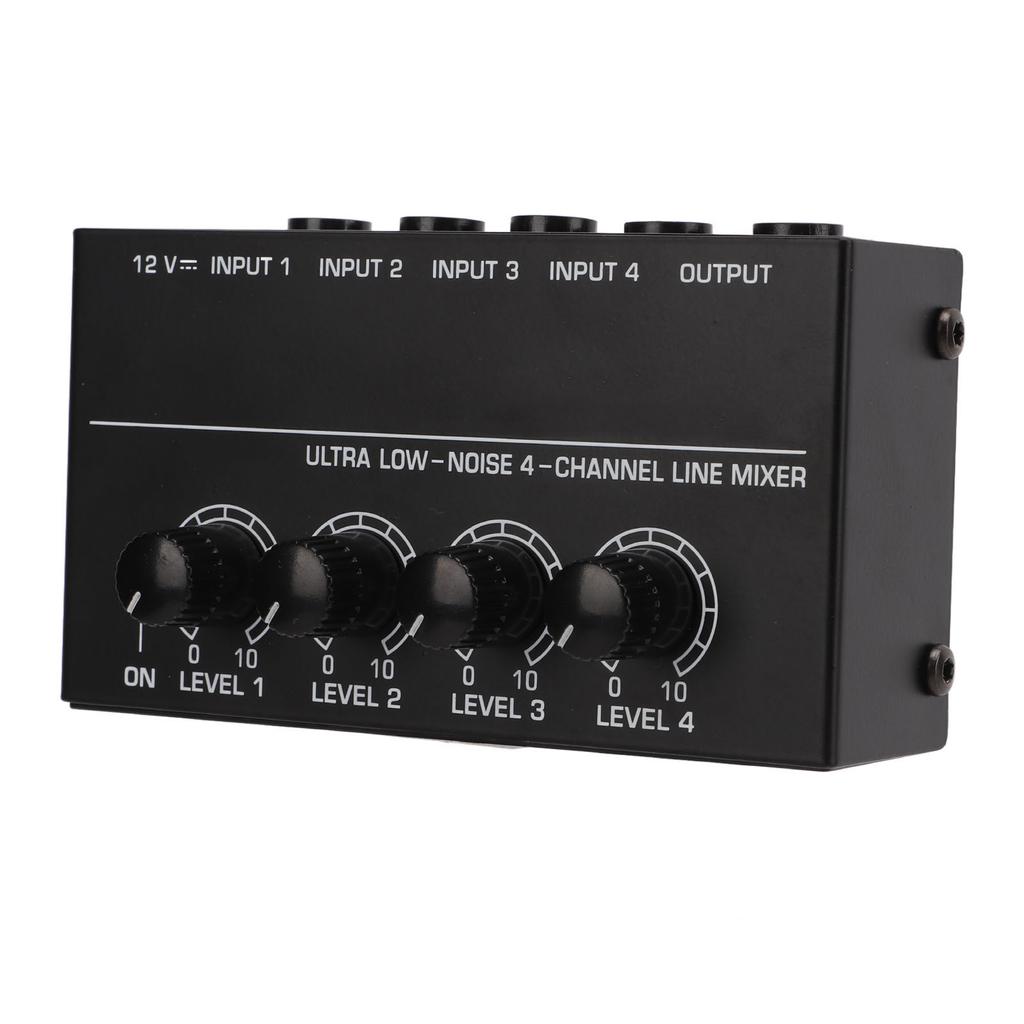 4 Channel Line Mixer Ultra Low Noise Mono Analog Audio Mixers 1 4in TS