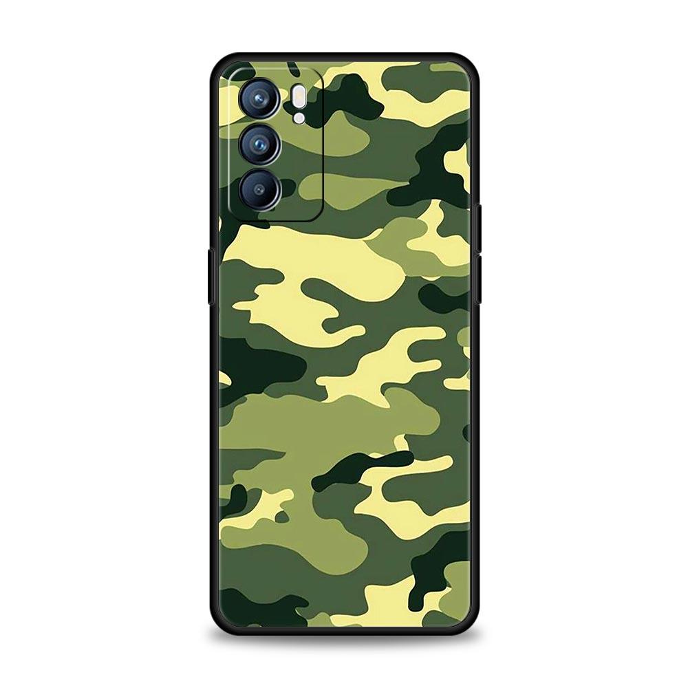 Camouflage Camo Military Case For Oppo Reno8 Reno7 Reno6 Pro A54 5G Find X6 X5 A53 A52 A9 A15 A95 A17 A16 A76 A74 A57 A31 Cover