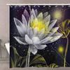 Lotus Shower Curtain BlackWhite Flower Magic Elegant Floral On Black Background Modern Simple Unique Art Women Bathroom Curtain