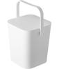 Yamazaki Tower Bucket with Lid, 12L, White, Approx. W27.5 X D26.5 X H28cm, Square, with Handle, Storage Box, 4208