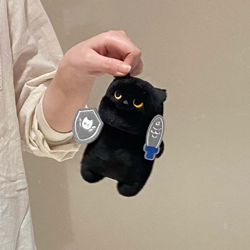 Cartoon Keyring Knight Cat Plush Doll Soft Stuff Cat Plush Toy Keychain  Children