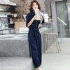 Denim jumpsuit women's summer new European fashion design sense temperament slim and thin pants tide