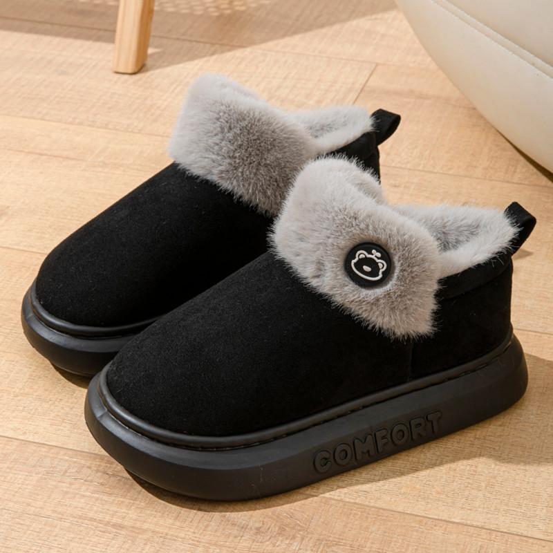 2025 New Waterproof Cotton Shoes for Women Winter Indoor Plush Warm Couple Cotton Shoes Outdoor Anti Slip Platform Women's Shoes