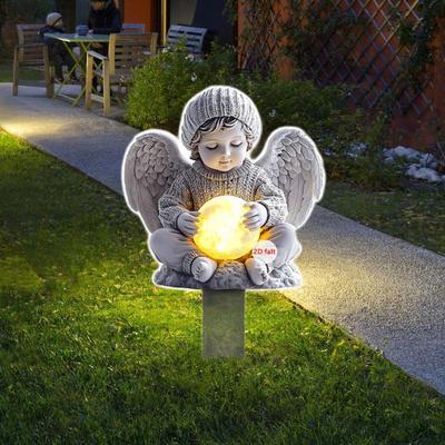 Angel Garden Stake 2D Acrylic Flat Decor Decorative Gift Ornament Fairy Accessories