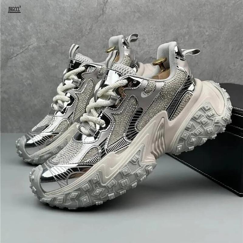 

Модная трендовая мужская обувь, кроссовки на низкой подошве со стразами, спортивная обувь на толстой подошве, модная мужская персонализированная повседневная обувь A6 37