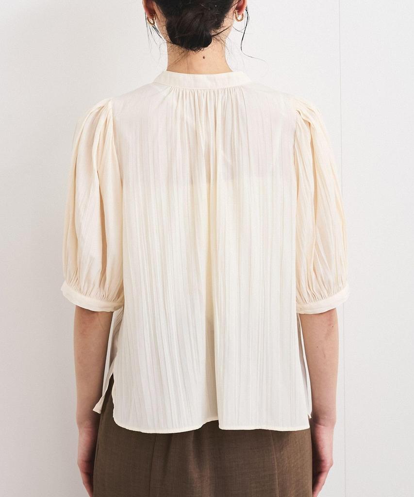 Bis Balloon Sleeve Beige Women's 2-Way Blouse,