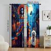 2 Pcs   Versatile Polyester Transparent Curtains for Home Decoration Day of the Dead for Use In Bedrooms and Living Rooms