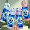 1PC Blue Lightning Soccer Ball Print 750ml Color Plastic Sports Water Bottle Leakproof Flip Straw Lid Suitable for Sports Office Home Use