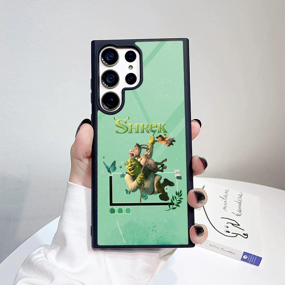 Cute Fun M-MovieS S-Shreks Back Phone Case For Samsung Galaxy S26 S25 S24 S23 S22 S21 S20 FE Edge Pro Plus Ultra PC+TPU Cover