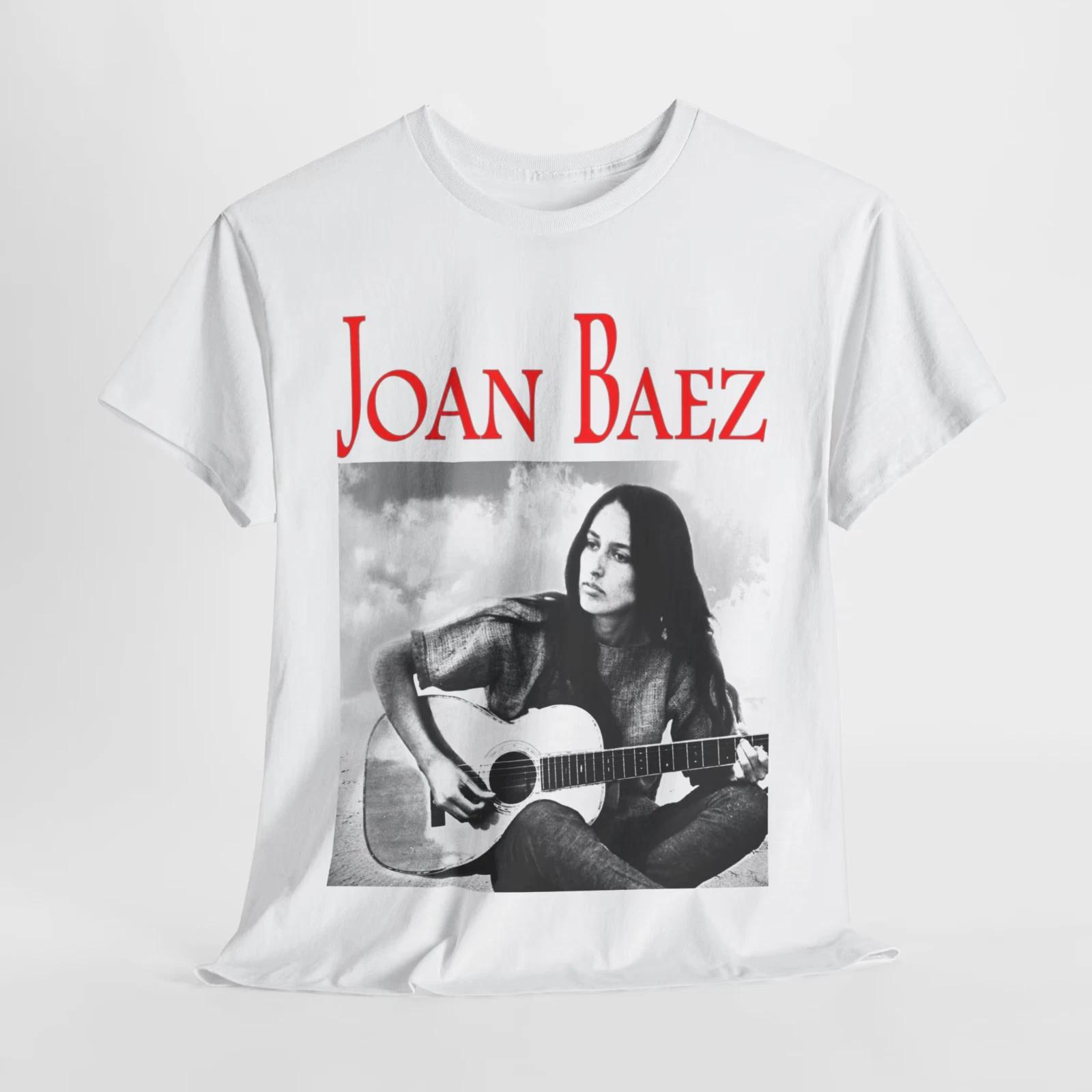 Men s and Women s T-shirts Vtg Joan Baez Music Star Cotton White Full Size Unisex XXXL