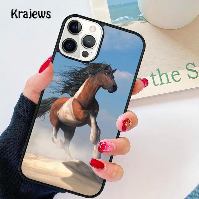 Brown Paint Horse Stallion soft Phone Case Cover For iPhone 17 Air 16 15 14 plus 12 13 pro max coque Fundas
