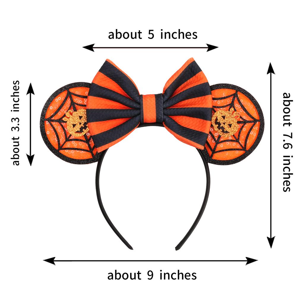 1pc Halloween Cute Mouse Ear Hair Hoop Sparkling Bow Girl Festival Decoration Party Event Wear Gift Parent Child Hair Accessory