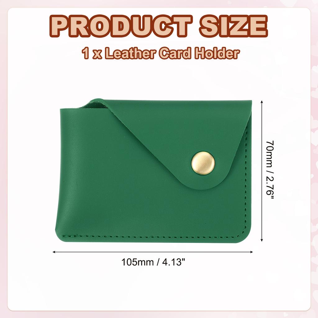 1/2Pcs Slim Leather Card Holder with Snap Closure Leather Front Pocket Wallet Card Case Holder for Men and Women Business Office