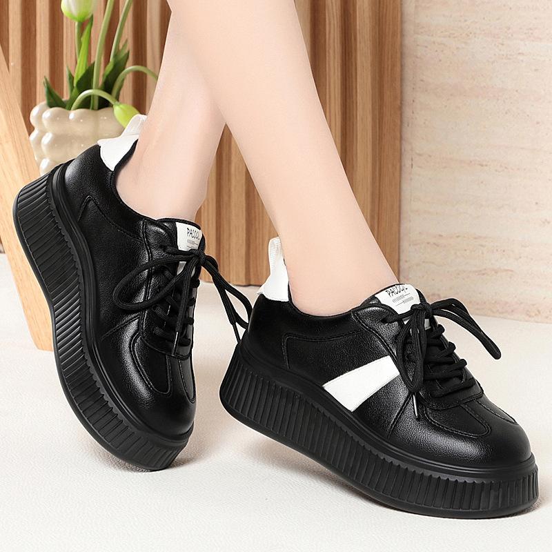 

Модные туфли для моральной подготовки на толстой подошве Весна Осень Маленькие белые туфли Универсальная повседневная спортивная обувь Маленькая женская обувь 36