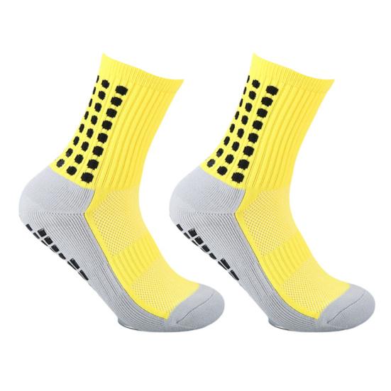 

1 пара спортивных носков с противоскользящей силиконовой подошвой и средней частью, впитывающих пот, тонкой вязки, высокой эластичности жёлтый