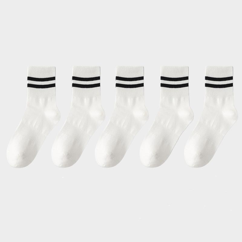 

6 Pairs Popular Parallel Bars Socks boy Business Sports Sweat-absorbing Breathable Spring Autumn Simple High-quality boy Socks