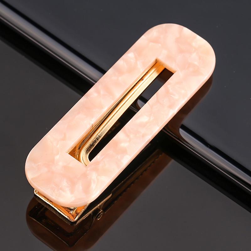 Women’s Geometric Acrylic Hairpin Set - Marble Design Hair Accessories