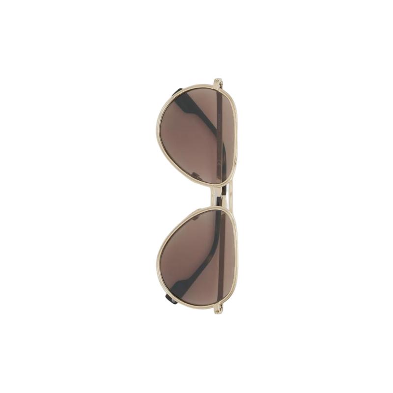 Burberry Trendy Plate with Metal Frame Aviator Sunglasses Men's Gold