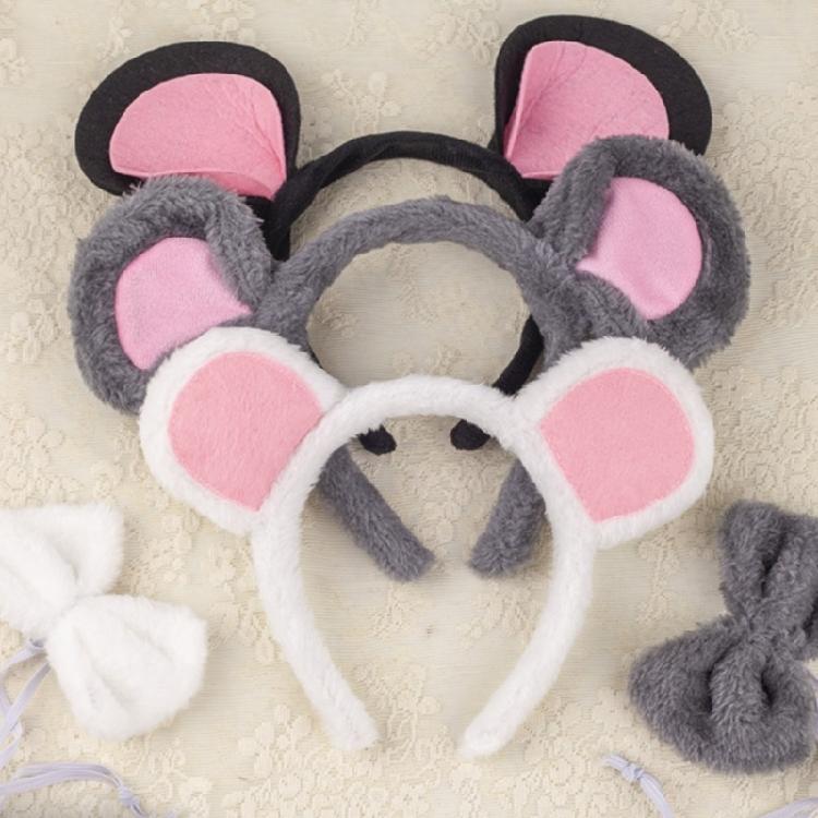 Animal Cosplay Costume Child Mouse Cosplay Set Including Headband Tail Bowtie and Nose