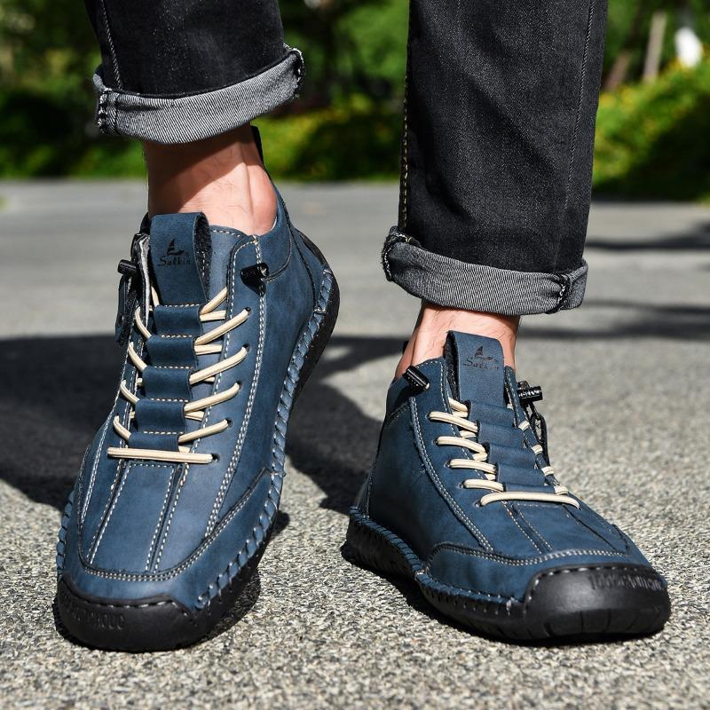 Autumn/Winter Men's Martin Boots, Mid- and Low-Top Casual Ankle Boots, British Style, Versatile Men's Casual Shoes with Side Zippers