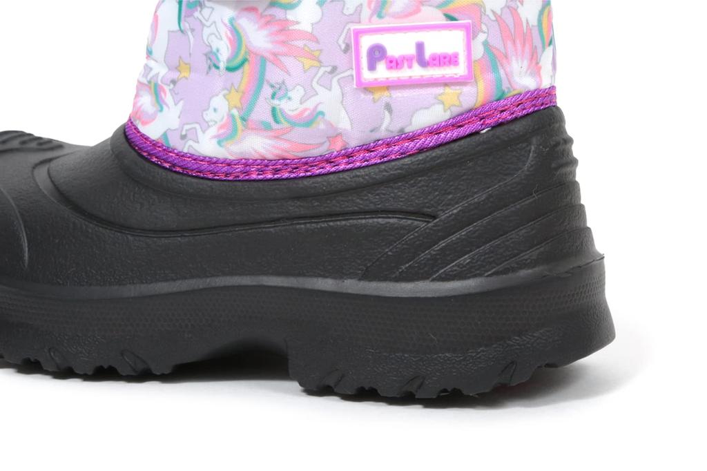 Akiriko Snow Boots, 4cm Waterproof, Boa Cuff, Inner Cushion, Velcro Closure, Girls' Junior Size, Lavender/Purple, 18cm