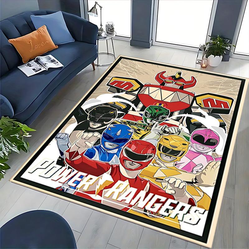 1pc Power Rangers Office Chair Mat - Anime Cartoon Design, Non-Slip Carpet for Home Decor, Suitable for All Seasons, Ideal Gift for Fans.T083