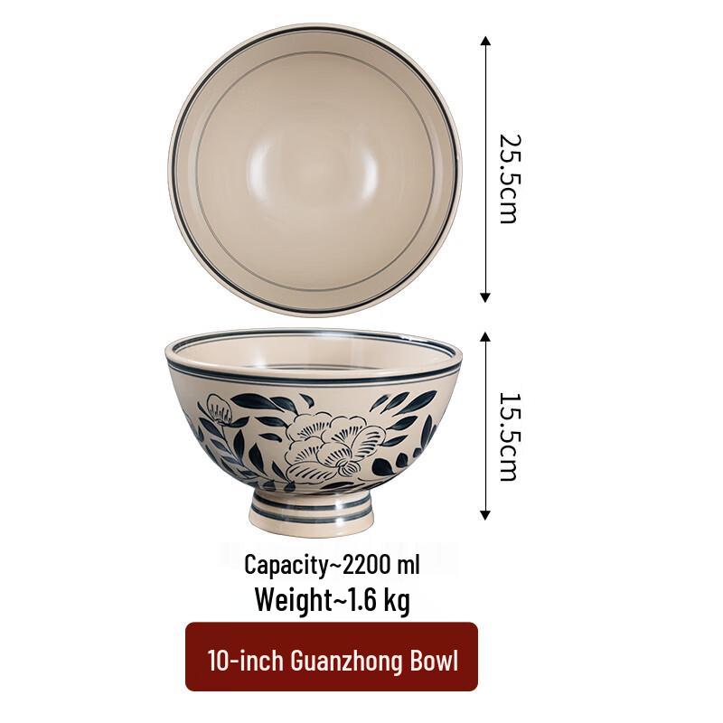 

Traditional Chinese Large Ceramic Noodle Bowl
